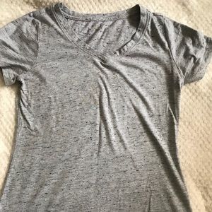 Grey speckled v-neck